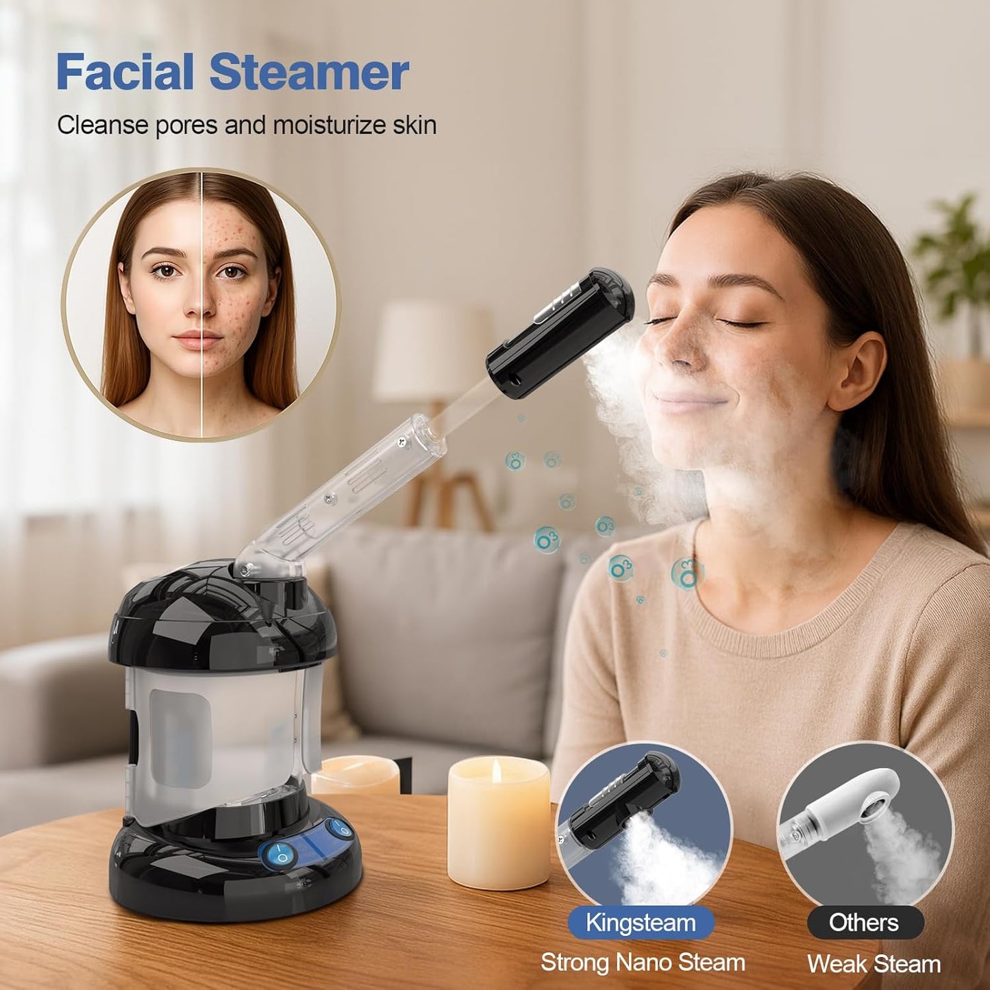 2 in 1 Ozone Facial Steamer