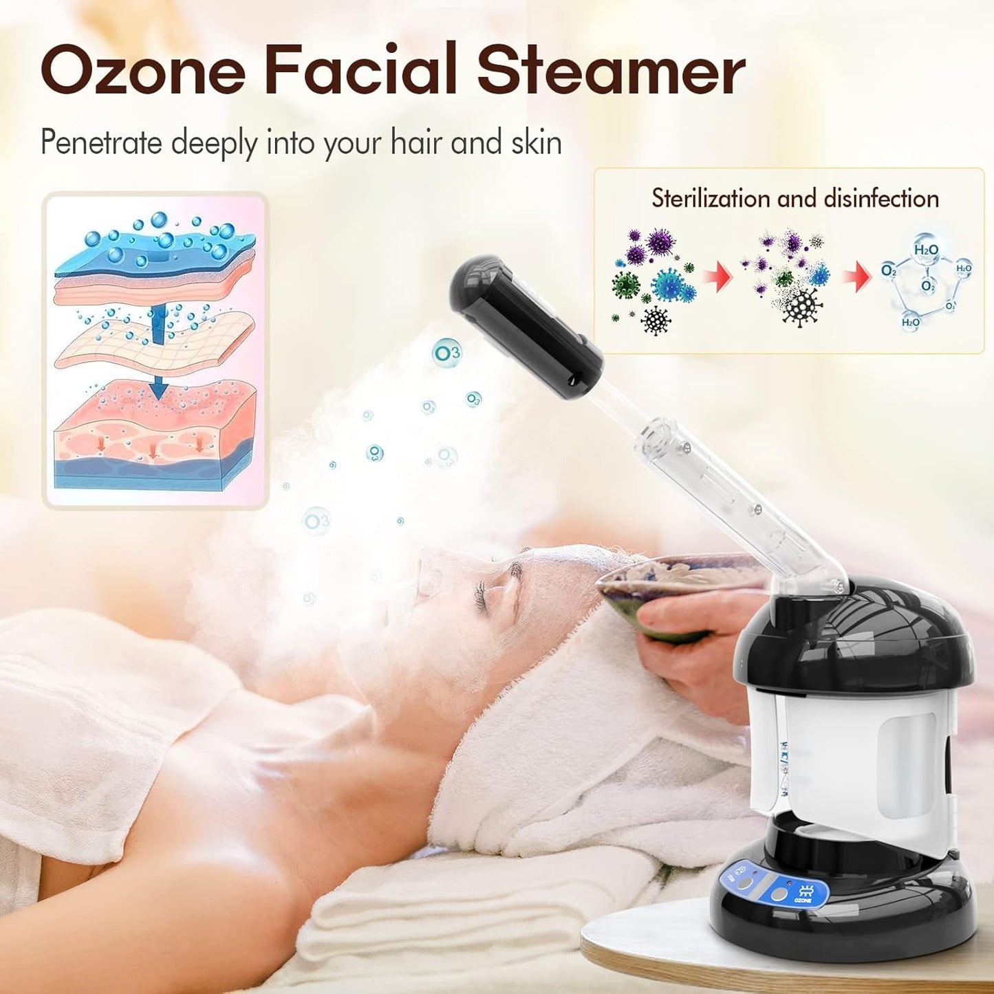 2 in 1 Ozone Facial Steamer
